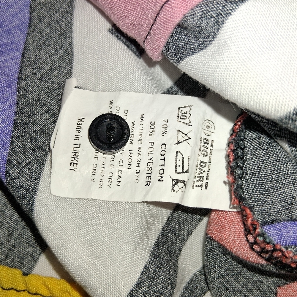 Big Dart Vtg Colorful Abstract Women's Button Down Shirt Size Eur 44dc/h42 Uk18 - Picture 15 of 17